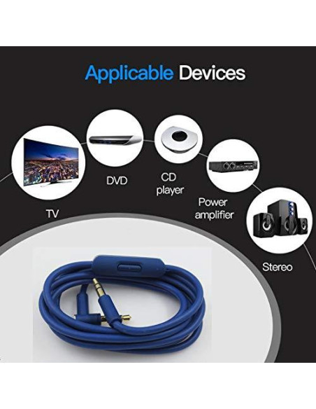 Cable de Audio 3.5mm Xivip con Micrófono y Control Remoto 1.4m Azul Cable de Audio 3.5mm Xivip con Micrófono y Control Remoto 1.4m Azul