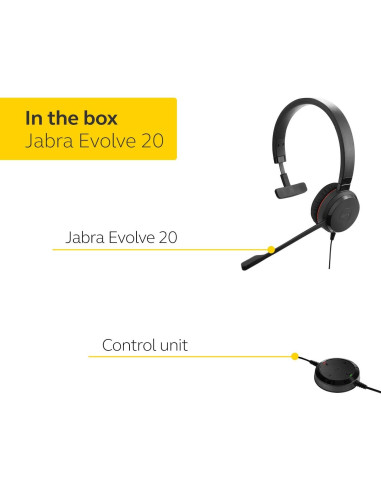 Auricular Jabra Evolve 20SE UC Mono con Cable para PC