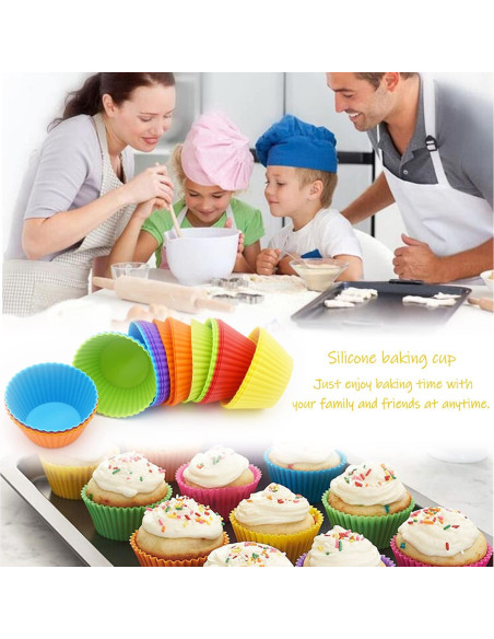 Tazas de Hornear de Silicona MODENGKONGJIAN 24 Piezas Multicolor Tazas de Hornear de Silicona MODENGKONGJIAN 24 Piezas Multicolor
