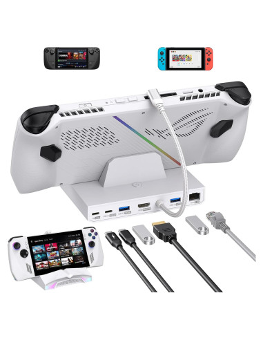 Estación de Acoplamiento 6 en 1 AMZPILOT para Steam Deck y ROG Ally