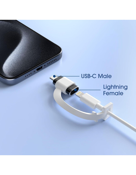 Adaptador Lightning a USB-C TechMatte 3 Paquete Carga Rápida Adaptador Lightning a USB-C TechMatte 3 Paquete Carga Rápida