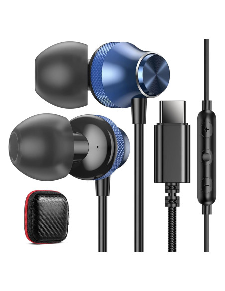 Auriculares USB C iMangoo 0629 para iPhone y Samsung - Azul Auriculares USB C iMangoo 0629 para iPhone y Samsung - Azul