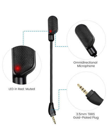 Micrófono Desmontable Weishan para Auriculares HyperX Cloud III