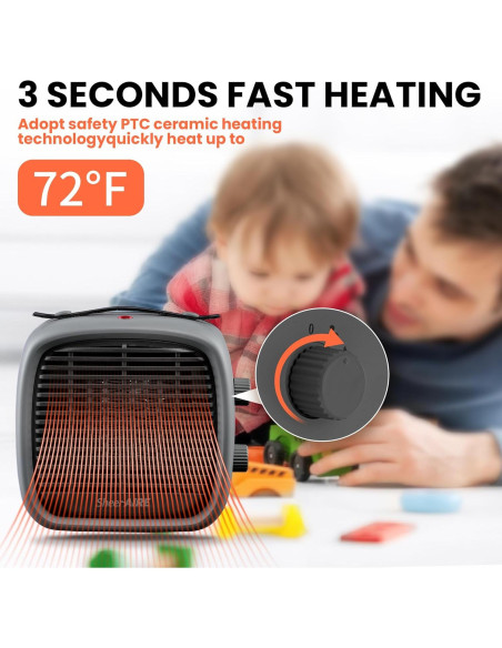 Calentador Eléctrico Portátil SheerAIRE 700W/1200W Gris Calentador Eléctrico Portátil SheerAIRE 700W/1200W Gris