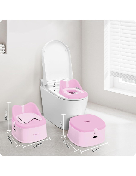 Entrenador de Baño 3 en 1 Babilous Rosa - Asiento y Escalón Entrenador de Baño 3 en 1 Babilous Rosa - Asiento y Escalón
