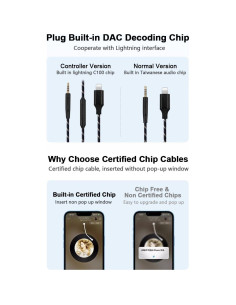 Cable de Audio de Nylon 120cm Lightning a 2.5mm Earmax 2