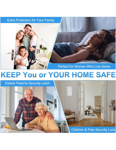 Cerradura de Refuerzo PATIKIL para Puertas Interiores Negra