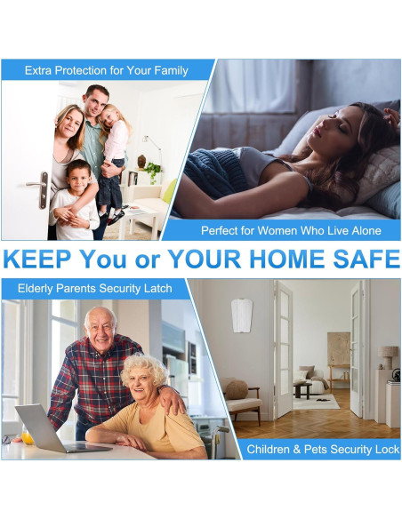 Cerradura de Refuerzo PATIKIL para Puertas Interiores Negra