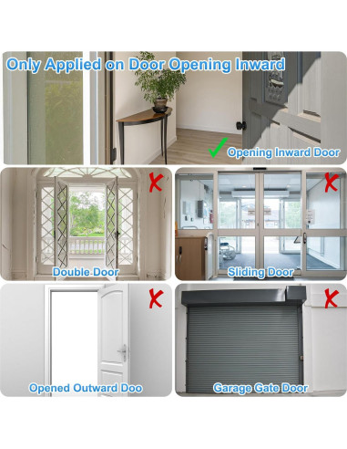 Cerradura de Refuerzo PATIKIL para Puertas Interiores Negra