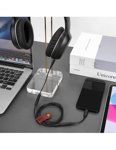 Cable de Audio GEEKRIA 3.5mm con Micrófono y Control de Volumen 1.2m