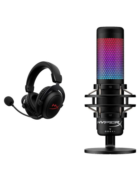 Auriculares Gaming Inalámbricos HyperX Cloud II + Micrófono USB RGB QuadCast S Auriculares Gaming Inalámbricos HyperX Cloud II + Micrófono USB RGB QuadCast S
