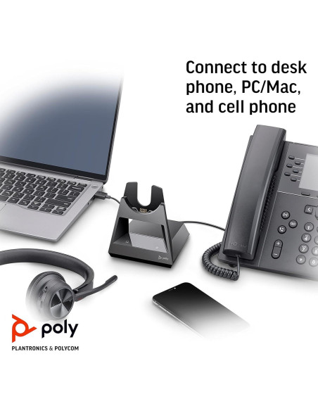 Base de Oficina Poly Voyager - Carga y Conexión Universal Base de Oficina Poly Voyager - Carga y Conexión Universal
