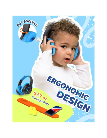 Auriculares Bluetooth iClever BTH18 Niños 43H Volumen Seguro Auriculares Bluetooth iClever BTH18 Niños 43H Volumen Seguro