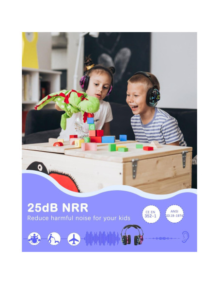 Auriculares de Protección Auditiva ZOHAN para Niños 2 Paquetes Auriculares de Protección Auditiva ZOHAN para Niños 2 Paquetes