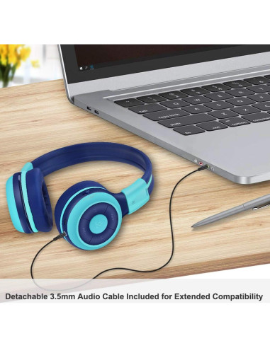 Auriculares SIMOLIO para Niños con Volumen Seguro y Micrófono