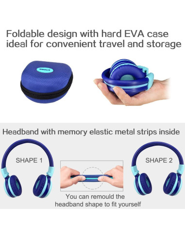 Auriculares SIMOLIO para Niños con Volumen Seguro y Micrófono