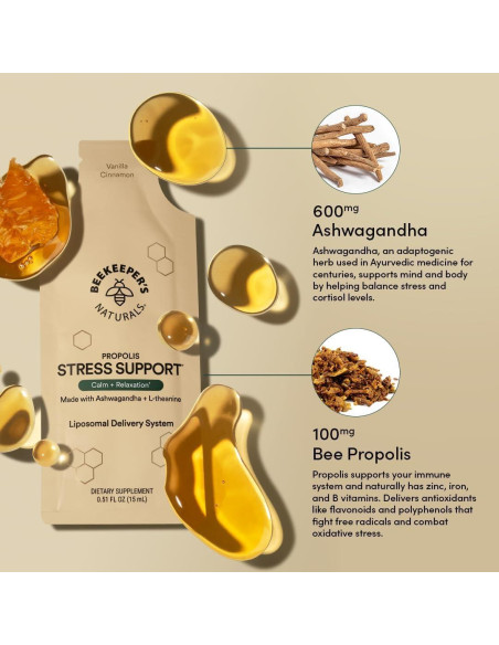 Suplemento Antiestrés Liposomal Beekeeper's Naturals 600mg 10ct Suplemento Antiestrés Liposomal Beekeeper's Naturals 600mg 10ct