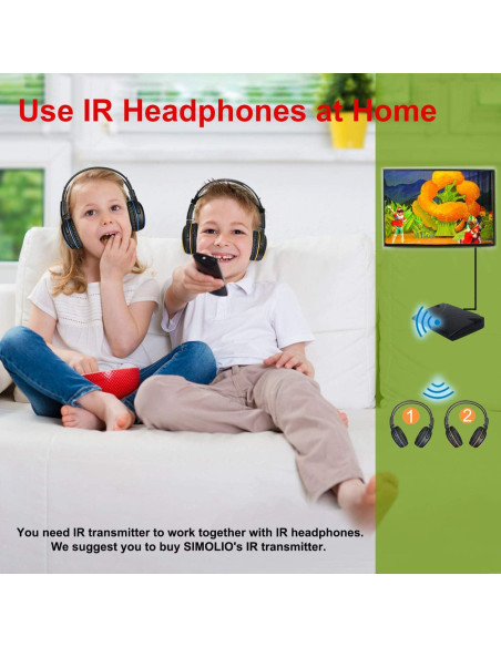 Auriculares Infrarrojos Inalámbricos SIMOLIO para Niños 35H Auriculares Infrarrojos Inalámbricos SIMOLIO para Niños 35H