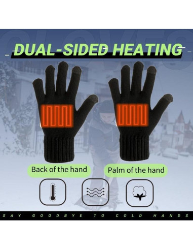Guantes Térmicos USB Eskood para Invierno - Talla Única, Negro