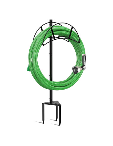 Soporte de Manguera de Jardín Meykwod, Metal Negro, 15.88 kg