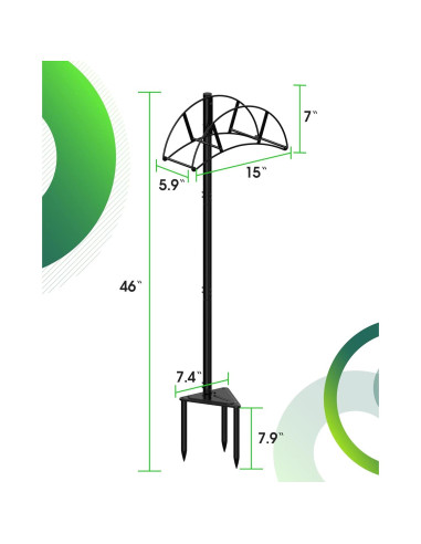 Soporte de Manguera de Jardín Meykwod, Metal Negro, 15.88 kg