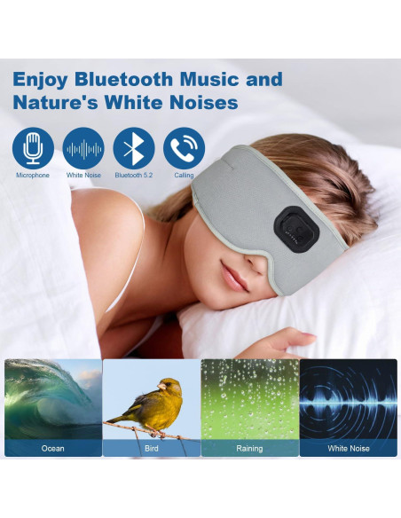 Máscara de Sueño AURTEC 360 Blackout con Auriculares Bluetooth Máscara de Sueño AURTEC 360 Blackout con Auriculares Bluetooth