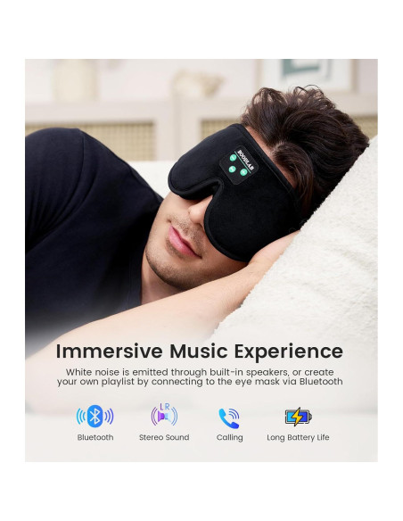 Máscara de Sueño Bluetooth Boodlab con Auriculares 3D Máscara de Sueño Bluetooth Boodlab con Auriculares 3D