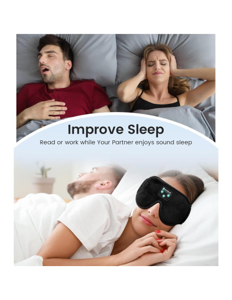 Máscara de Sueño Bluetooth Boodlab con Auriculares 3D Máscara de Sueño Bluetooth Boodlab con Auriculares 3D