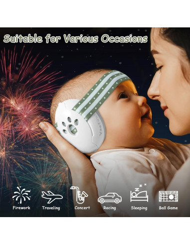 Auriculares para Bebés Yoofoss con Cancelación de Ruido 0-36 Meses