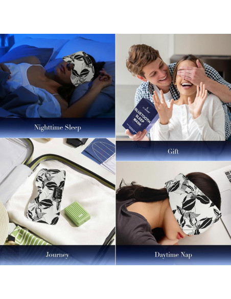 Máscara de Sueño de Seda LC-dolida con Auriculares Bluetooth Máscara de Sueño de Seda LC-dolida con Auriculares Bluetooth