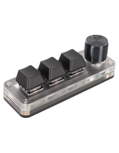 Teclado Mecánico Mini USB Dilwe 3 Teclas Programable Negro