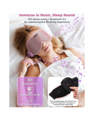 Máscara para dormir Bluetooth Mixiba 3D con altavoces