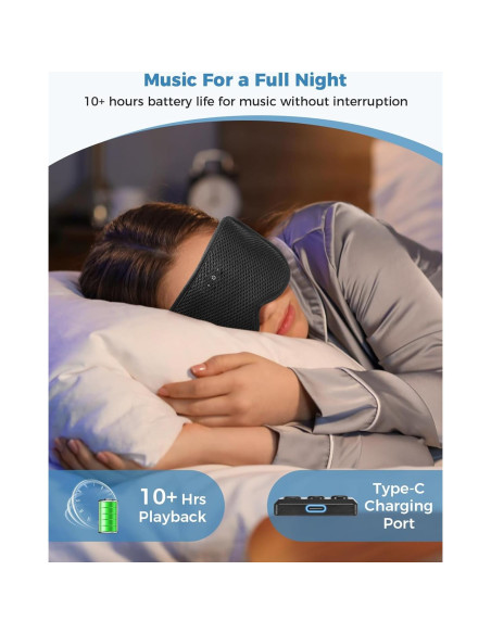 Máscara para dormir Bluetooth Mixiba 3D con altavoces Máscara para dormir Bluetooth Mixiba 3D con altavoces