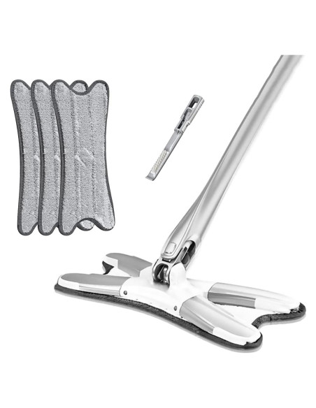 Mopa plana tipo X Zy-Mop-1 con 3 almohadillas de microfibra Mopa plana tipo X Zy-Mop-1 con 3 almohadillas de microfibra