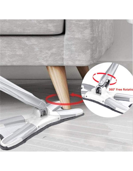 Mopa plana tipo X Zy-Mop-1 con 3 almohadillas de microfibra Mopa plana tipo X Zy-Mop-1 con 3 almohadillas de microfibra