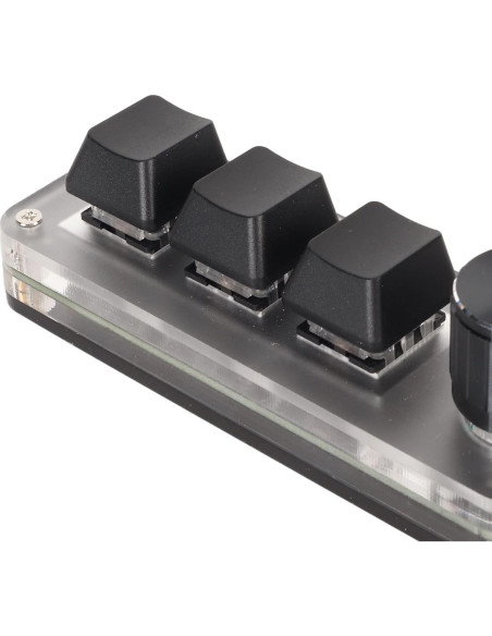 Teclado Mecánico Mini USB Dilwe 3 Teclas Programable Negro Teclado Mecánico Mini USB Dilwe 3 Teclas Programable Negro