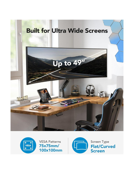 Brazo de Monitor HUANUO Ajustable para Pantallas Ultrawide 49" Brazo de Monitor HUANUO Ajustable para Pantallas Ultrawide 49"