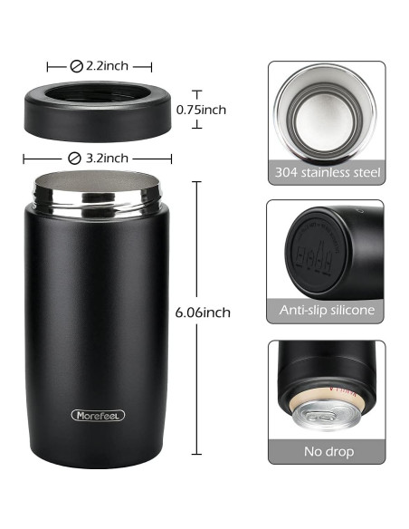 Enfriador de Latas 4 en 1 MoreFeel Acero Inoxidable Negro Enfriador de Latas 4 en 1 MoreFeel Acero Inoxidable Negro