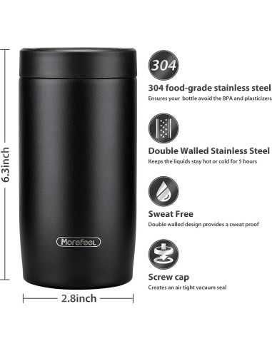 Enfriador de Latas 4 en 1 MoreFeel Acero Inoxidable Negro