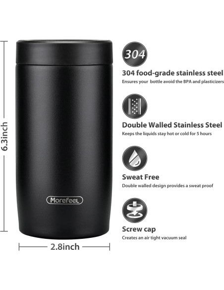Enfriador de Latas 4 en 1 MoreFeel Acero Inoxidable Negro Enfriador de Latas 4 en 1 MoreFeel Acero Inoxidable Negro