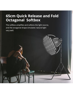 Softbox Octagonal 65cm GVM con Difusores y Montaje Bowens 2