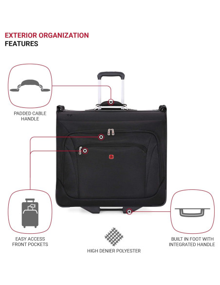 Bolsa de Ropa Rodante SwissGear 7895 Negra 61 cm Bolsa de Ropa Rodante SwissGear 7895 Negra 61 cm