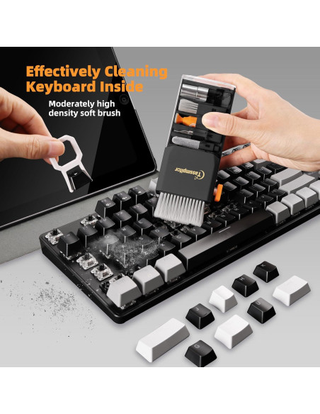 Kit de limpieza de teclado Tassmpitor 10 en 1 portátil negro Kit de limpieza de teclado Tassmpitor 10 en 1 portátil negro