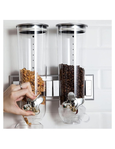 Dispensador de Cereal Montado en Pared 2 Pack 1.5L Negro