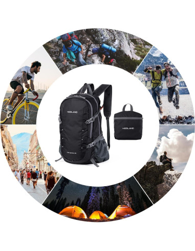 Mochila de Senderismo NODLAND 40L Plegable Resistente al Agua