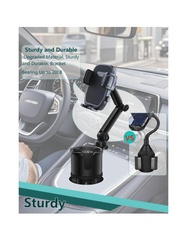 Soporte de taza para teléfono Easkkty ajustable 2 en 1