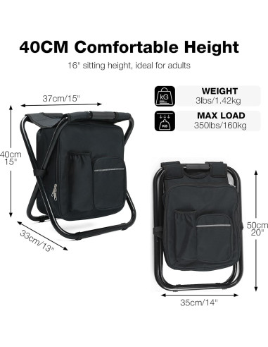 Silla de Camping Plegable Outplea con Enfriador 15L y Reposapiés