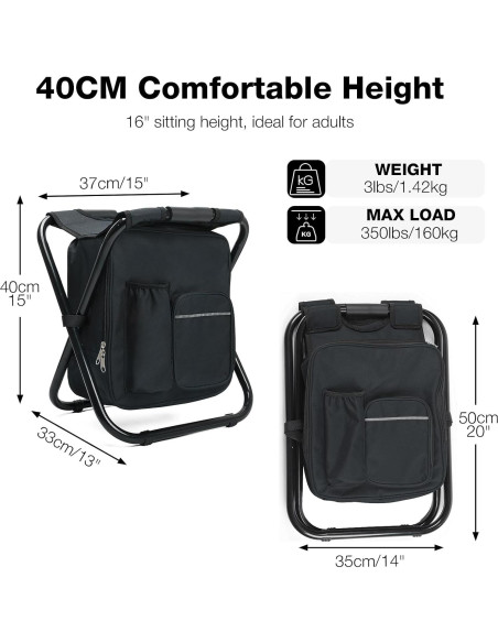 Silla de Camping Plegable Outplea con Enfriador 15L y Reposapiés Silla de Camping Plegable Outplea con Enfriador 15L y Reposapiés