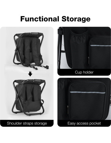 Silla de Camping Plegable Outplea con Enfriador 15L y Reposapiés