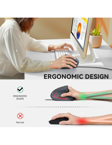 Ratón Ergonómico TechRise Vertical 6400 DPI Silencioso USB